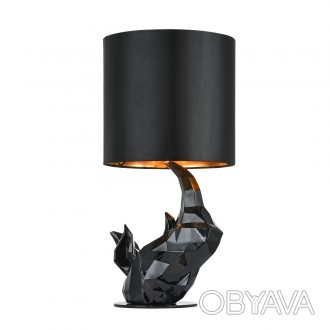Корпус лампы из полирезина. Основание в виде носорога. Вытянутый абажур из ПВХ п. . фото 1