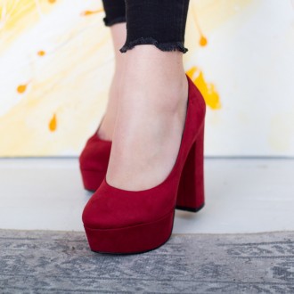 Женские туфли красные Galatea 2576 Туфли женские выполнены из искусственной замш. . фото 3