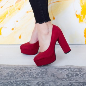Женские туфли красные Galatea 2576 Туфли женские выполнены из искусственной замш. . фото 2
