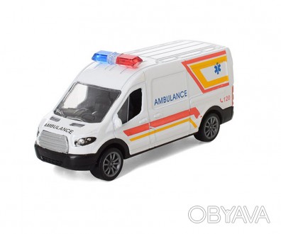 Детская машинка скорой помощи с инерционным механизмом, Реалистичная модель скор. . фото 1