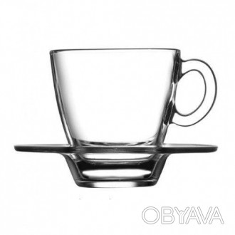 Чашка для кофе с блюдцем Pasabahce Aqua, 72 мл, 6 шт. 95756 Тип емкости: Чашка; . . фото 1