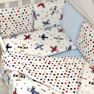 Комплект детского постельного белья в стандартную кроватку Baby Design Аэроплан . . фото 3