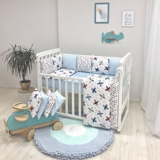 Комплект детского постельного белья в стандартную кроватку Baby Design Аэроплан . . фото 10