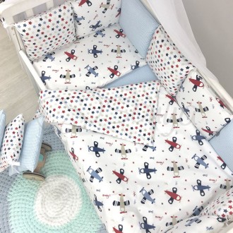 Комплект детского постельного белья в стандартную кроватку Baby Design Аэроплан . . фото 5