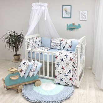 Комплект детского постельного белья в стандартную кроватку Baby Design Аэроплан . . фото 4