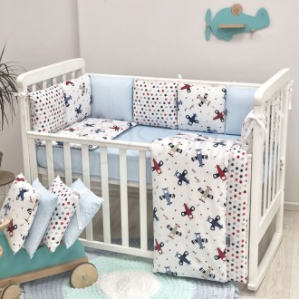 Комплект детского постельного белья в стандартную кроватку Baby Design Аэроплан . . фото 11
