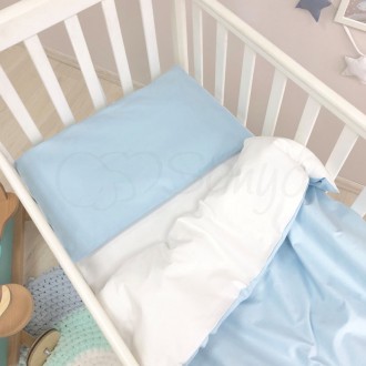 Комплект сменного постельного белья в кроватку Универсальный голубой ТМ «Маленьк. . фото 3