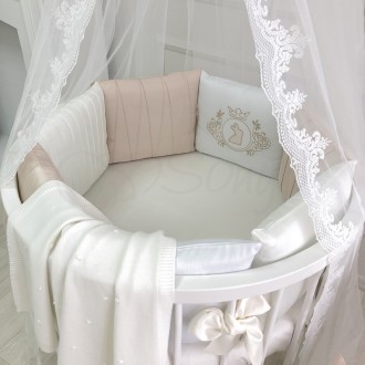Комплект постельного белья в овальную кроватку Royal крем ТМ «Маленькая Соня»
 Р. . фото 6