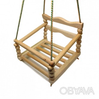 Качеля деревянная "Фигурная" состоит из: деревянного каркаса собранного в форме . . фото 1