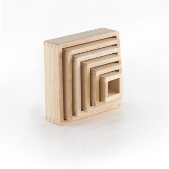 Шесть блоков в виде квадратов разных размеров с деревянными рамами и цветными ак. . фото 3