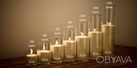 Свечи представляют собой колбы разной высоты с насыпанными восковыми гранулами. . . фото 1
