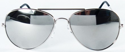 Солнцезащитные очки с зеркальными линзами Aviator в металлической оправе. Реплик. . фото 3