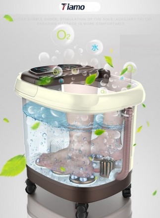 Гидромассажная педикюрная ванночка для ног Tiamo LD-802D с массажем и пузырьковы. . фото 3