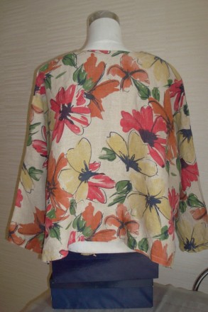 Шикарный кардиган, накидка, пиджак жакет льняной в стиле бохо от Немецкого бренд. . фото 9