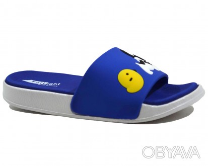 Шлёпанцы FARLIGHT арт.9003C-8-E, динозавр, синий-электрик пляжная обувь для дете. . фото 1