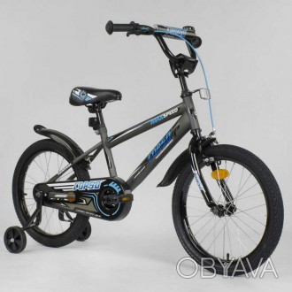 Велосипед детский двухколесный 18" дюймов "CORSO" EX-18 N 8712, ЧЁРНЫЙ 
Corso Ae. . фото 1