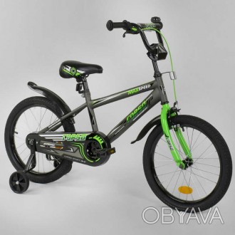 Велосипед детский двухколесный 18" дюймов "CORSO" EX-18 N 3305, СЕРЫЙ 
Corso Aer. . фото 1