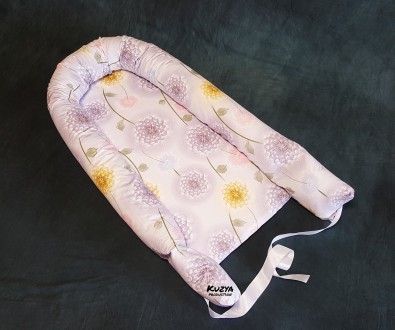 Одуванчики Кокон-гпозиционер для новорожденных со съемным чехлом и матрасом Kuzy. . фото 5