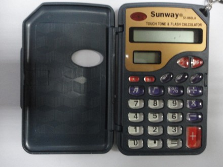 Калькулятор Sunway 
 S1-860LA
Карманный калькулятор с часами, 
на батарейке.. . фото 4
