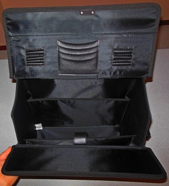 Кейс чемодан бизнес чёрный ткань малый 41,5х36,5х 22,5 на 2х колёсах с телескопи. . фото 6