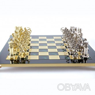 Товар на сайте >>>S10GRE шахматы "Manopoulos", "Лучники", латунь, в деревянном ф. . фото 1