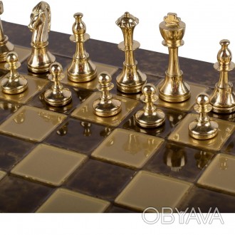 Товар на сайте >>>S34MBRO шахматы "Manopoulos", "STAUNTON", доска с узором, лату. . фото 1