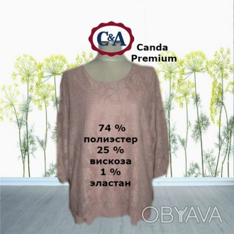 Canda Premium C&A ПОГ 62/67 Модная блуза блузон батал  двойная отделка шифон. . фото 1
