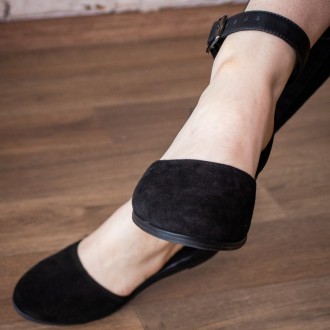 Женские туфли черные Valmont 2971 Туфли женские выполнены из натуральной замши. . . фото 6