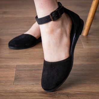 Женские туфли черные Valmont 2971 Туфли женские выполнены из натуральной замши. . . фото 2