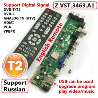 DS.D3663LUA - это универсальной контроллер LCD матрицы с LVDS интерфейсом.
На б. . фото 2