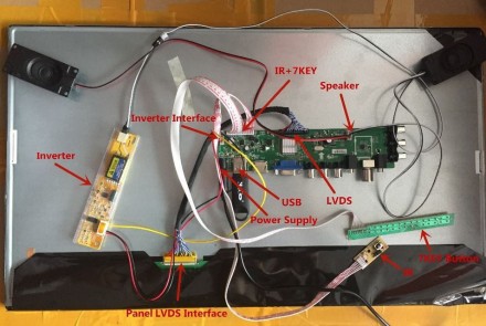 DS.D3663LUA - это универсальной контроллер LCD матрицы с LVDS интерфейсом.
На б. . фото 3