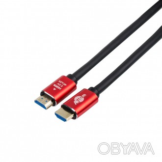 Кабель Atcom HDMI-HDMI Red/Gold, длинна 5 м, 4K, ver 2.0.
	Отличное качество изг. . фото 1