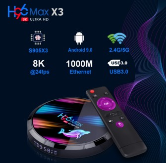H96 MAX X3 S905X3 8K Dual WIFI internet android 9.0 медиаплеер
Оригинальная, вы. . фото 3