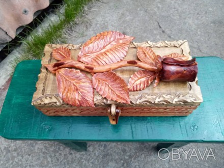 Шкатулка ручной работы с декором роза оригиналткюная ,изготовленная из дерева со. . фото 1