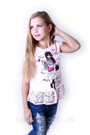 Детская футболка DKNY персиковая для девочки, 0183
Замеры:
Размер: 8-10 (рост 13. . фото 4
