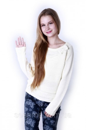 Детский теплый свитер молочный с бантиком для девочки, 0177
Замеры:
Размер: 14 (. . фото 4