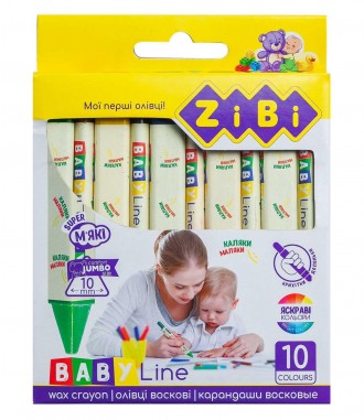 Олівці воскові JUMBO, 10 кольорів, трикутні, BABY Line (ZB.2482). Дніпро. фото 1 Олівці воскові JUMBO, 10 кольорів, трикутні, BABY Line (ZB.2482). Дніпро. фото 1