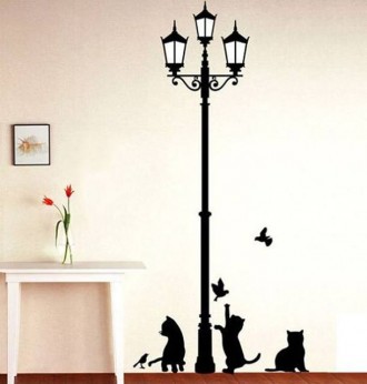 Наклейки виниловых на стену с котиками, собраны на одном листе. смотрятся на сте. . фото 3