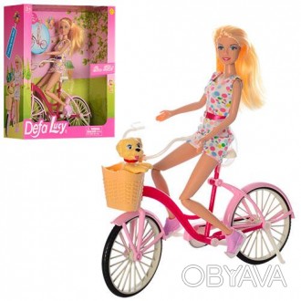 Кукла DEFA 8276 30см, велосипед26см, собачка, 2 вида, в кор-ке, 29,5-31,5-9,5см. . фото 1