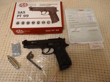 Продам пневматический пистолет sas PT99. Абсолютно новый. На гарантии, чек имеет. . фото 3