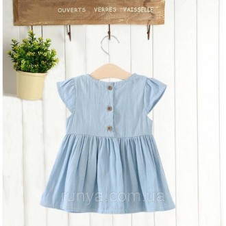 Платье детское на лето для девочки. Ткань: тонкий джинс, позади застегивается на. . фото 3