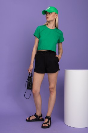 Женская футболка Stimma Маренея. Модель в стиле оверсайз. Прямой фасон. Круглый . . фото 3