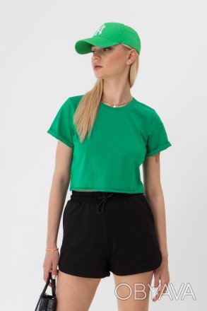 Женская футболка Stimma Маренея. Модель в стиле оверсайз. Прямой фасон. Круглый . . фото 1