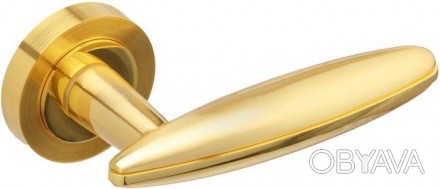 
Ручка дверная на круглой розетке Gavroche FERRUМ Fe – Z2 золото / матовое золот. . фото 1