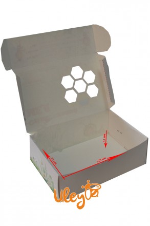 Коробка для сотового меда представляет собой картонную коробку с изображением пч. . фото 4
