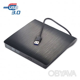  
Внешний DVD привод USB 3.0 DVD±R/RW iScan 08D2S-U DVD Black External, портатив. . фото 1