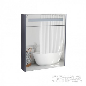 Подвесной зеркальный шкаф с подсветкой Qtap Robin QT1377ZP6002G выполнен с макси. . фото 1