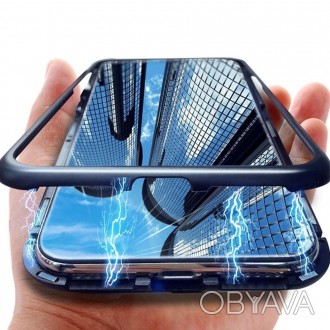 Magnetic case (магнитный чехол) для Oppo Reno3 со стеклянной задней крышкой - аб. . фото 1