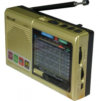 Описание Портативной колонки радио MP3 USB Golon RX 6622, золотистой Удобный шну. . фото 3