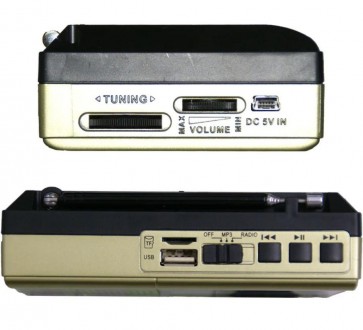 Описание Портативной колонки радио MP3 USB Golon RX 6622, золотистой Удобный шну. . фото 5